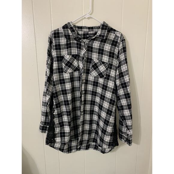 Hot Topic Women's Flannel Plaid Long Sleeve Skull Button Up Top XXL Goth Grunge - Picture 1 of 8